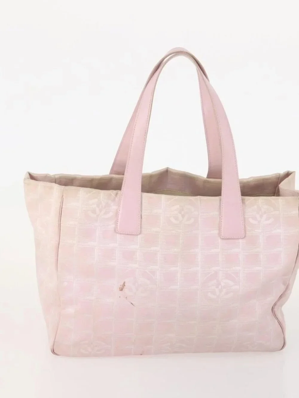 CHANEL New Travel Line Tote Bag Nylon 3 Set Pink Black CC Auth ti3919